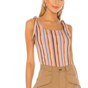 BCBGeneration Small Striped Tie Bodysuit